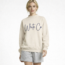 Load image into Gallery viewer, Mockneck Spirit Sweatshirt in Vanilla– Custom School Script Design