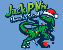 Load image into Gallery viewer, Jack P Nix Christmas Dino (Carolina Blue)
