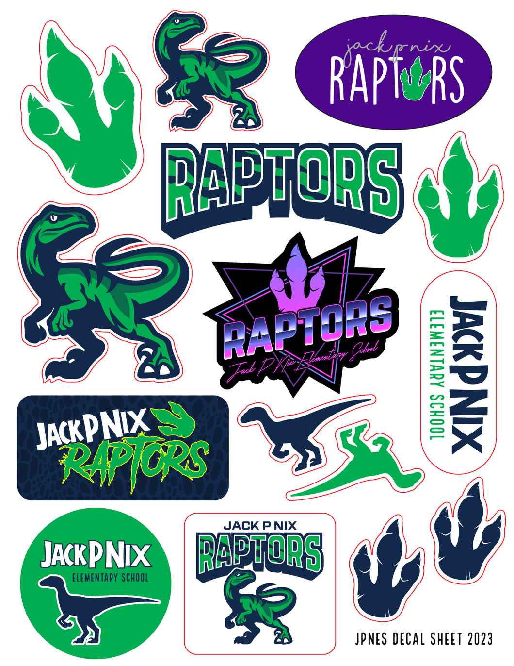 JPNES Raptors Decal Sheet (15 stickers)