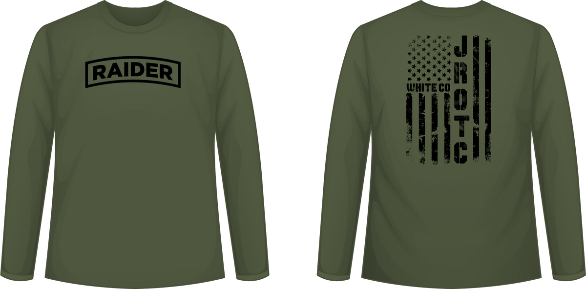 JROTC Covert Long Sleeve Tee (Military Green) – WCWarriorWear