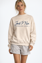 Load image into Gallery viewer, Mockneck Spirit Sweatshirt in Vanilla– Custom School Script Design
