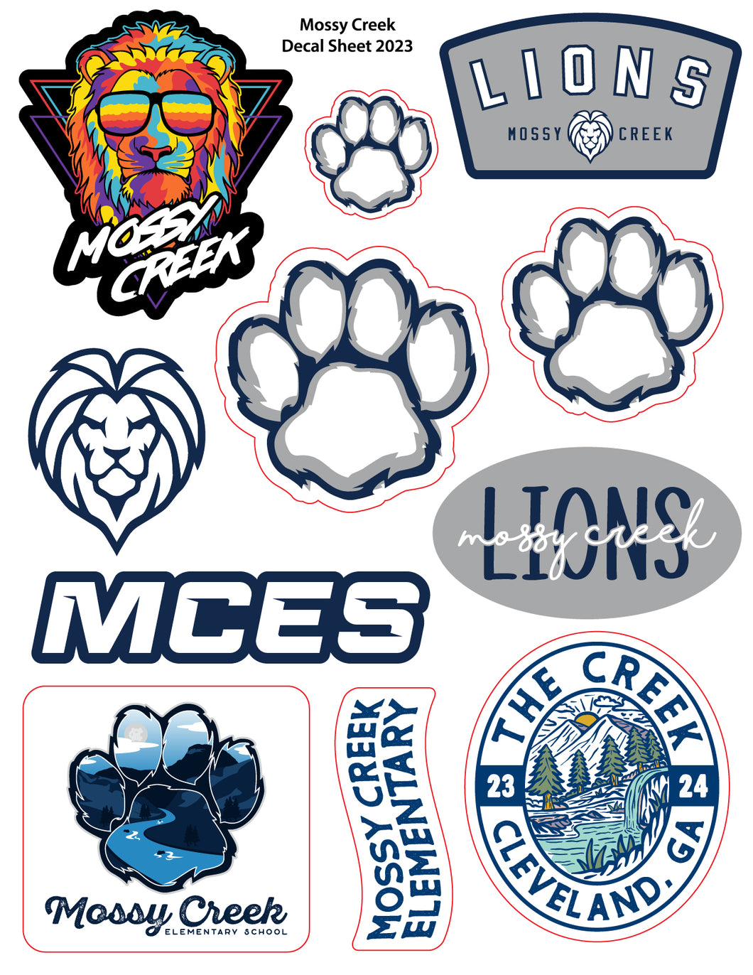 MCES Lions Decal Sheet (11 stickers)