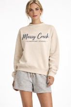 Load image into Gallery viewer, Mockneck Spirit Sweatshirt in Vanilla– Custom School Script Design
