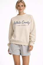 Load image into Gallery viewer, Mockneck Spirit Sweatshirt in Vanilla– Custom School Script Design
