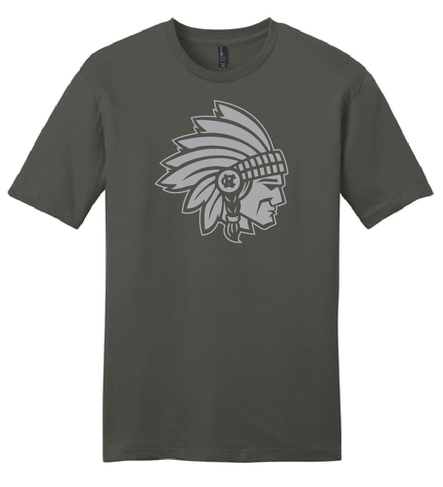 WCHS Warriors Mascot Ringspun SS Tee (Deepest Grey)