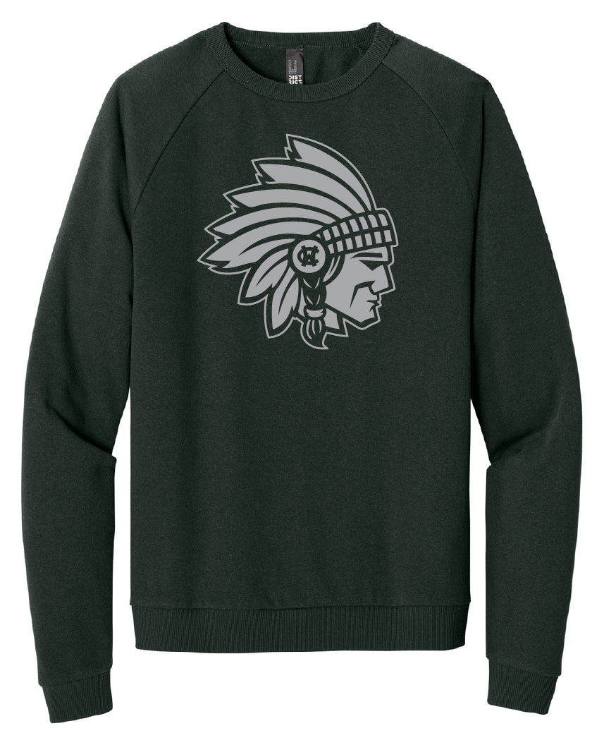 WCHS Warriors Mascot Tri-Fleece Crewneck Sweatshirt (Deepest Grey)