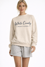Load image into Gallery viewer, Mockneck Spirit Sweatshirt in Vanilla– Custom School Script Design
