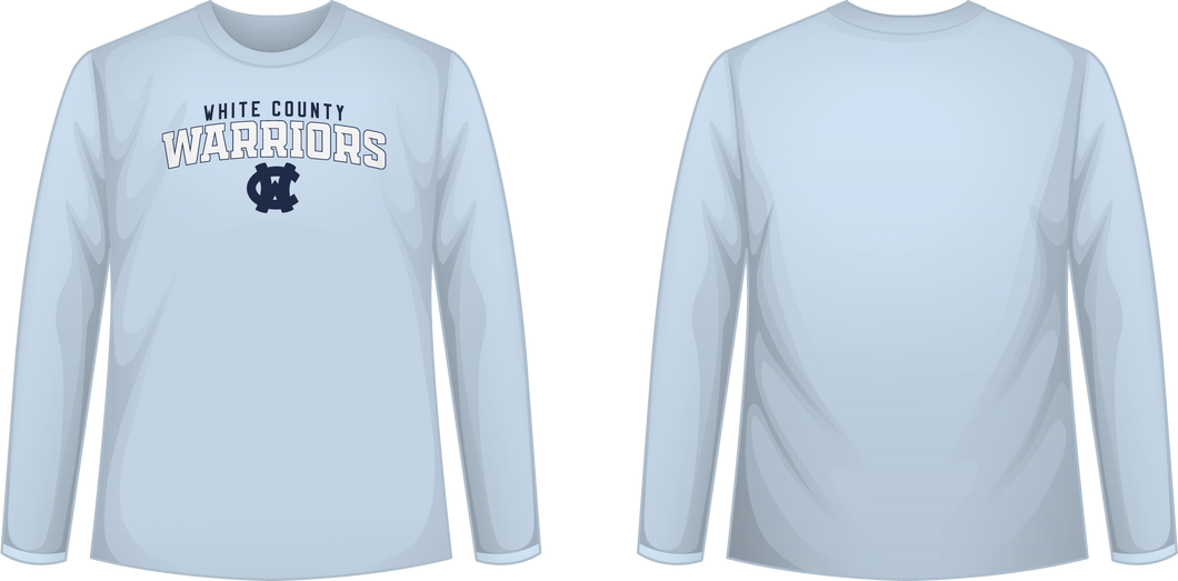 WC Warriors Comfort Colors Long Sleeve Tee (Chambray Blue)