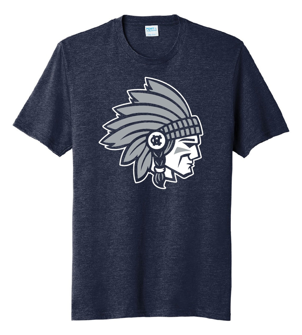 2026 Warrior Head Tri-Blend SS Tee (Heather Navy)