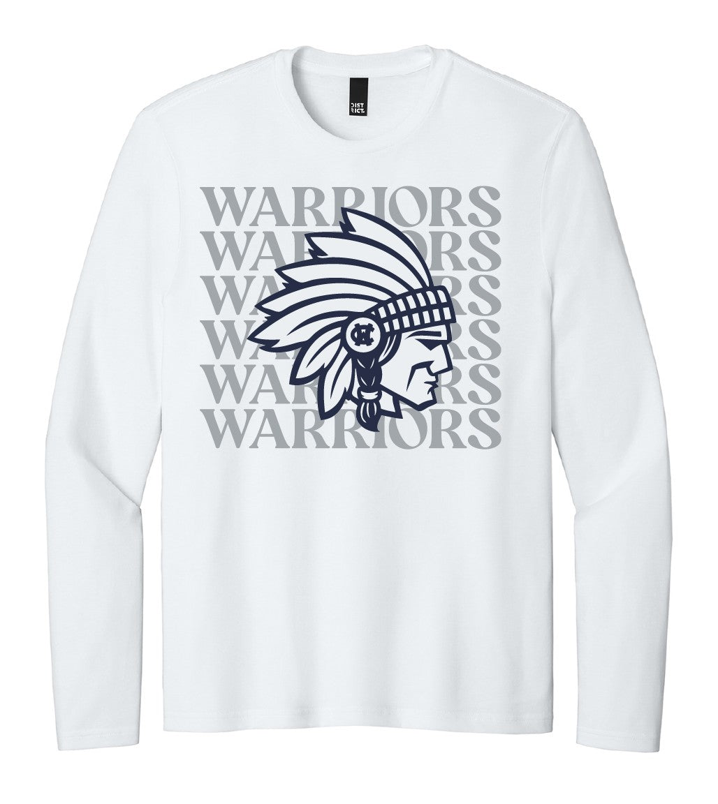 2026 Warriors Stacked CVC LS Tee (Bright White)