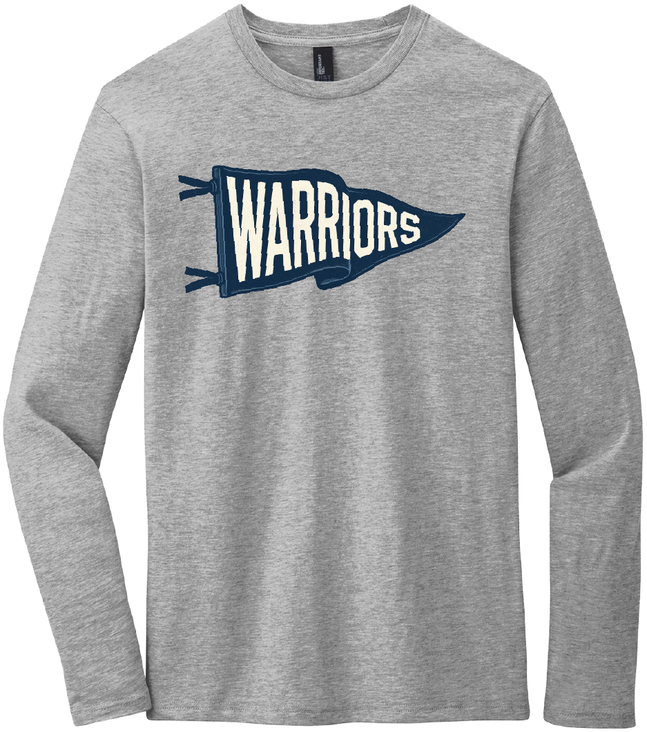 Warriors Retro Pennant Long Sleeve Tee (Light Heather Gray)